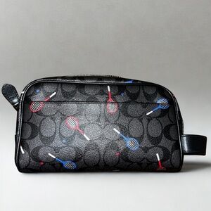 Coach Tennis Racket Print Leather Dopp Kit – Like Ne